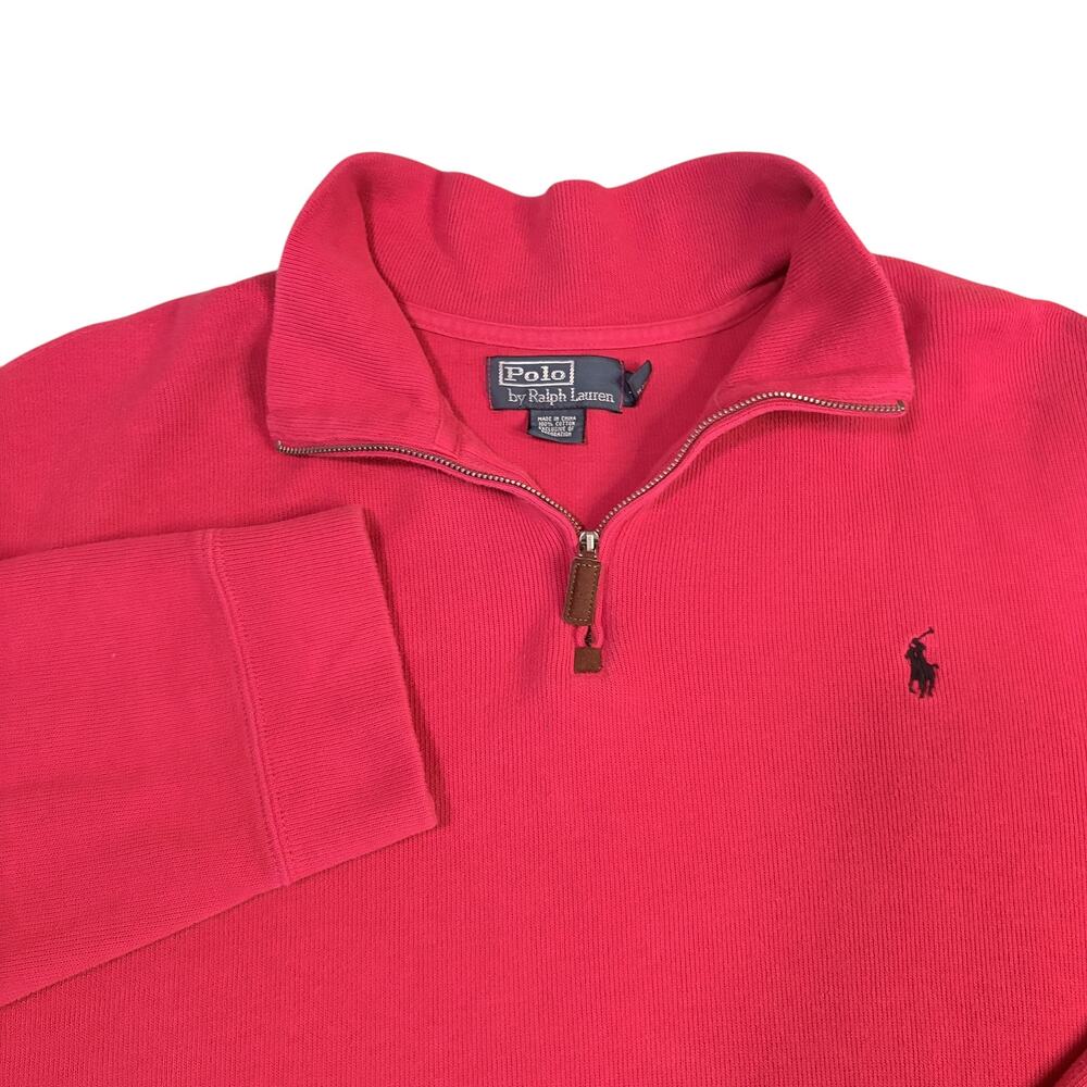 Polo Ralph Lauren Men's 1/4 Zip Red Pullover Sweater Sz XXL